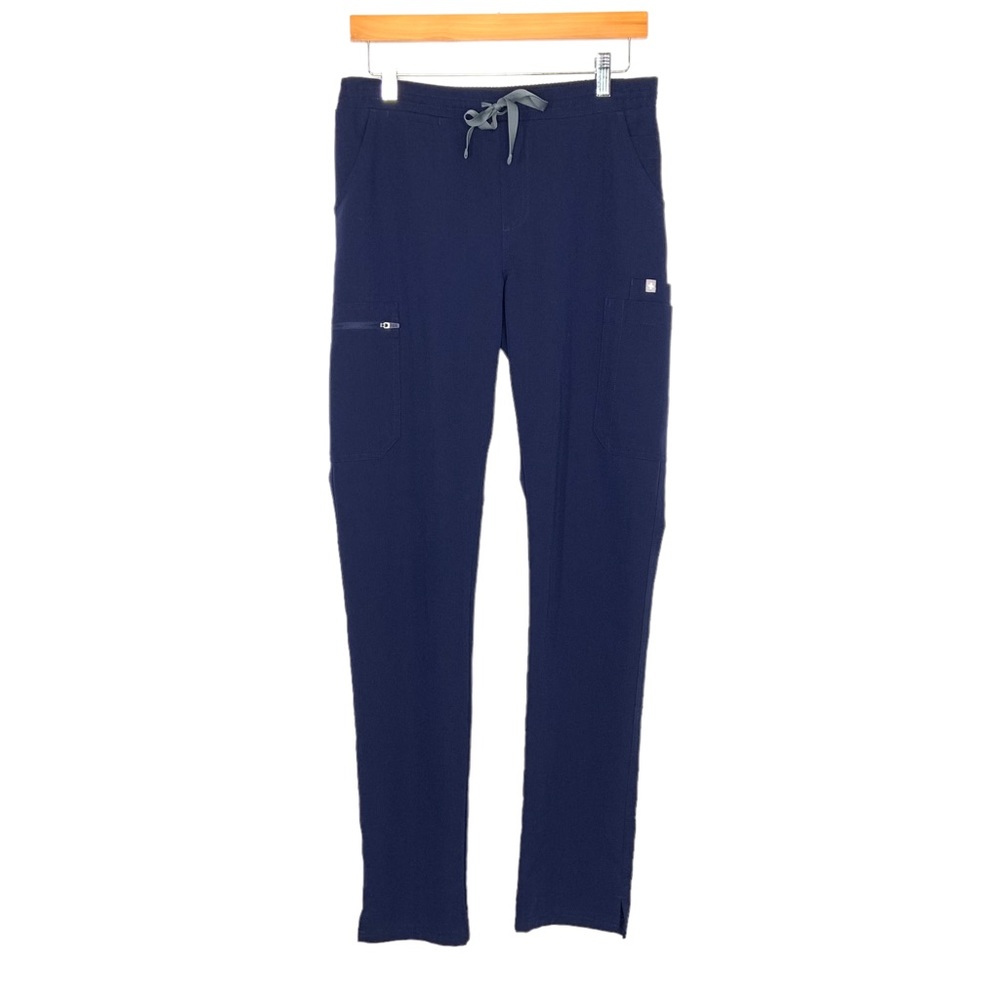 FIGS Yola Womens Skinny Scrub Pants Size Small Tall Navy Blue Drawstring Uniform